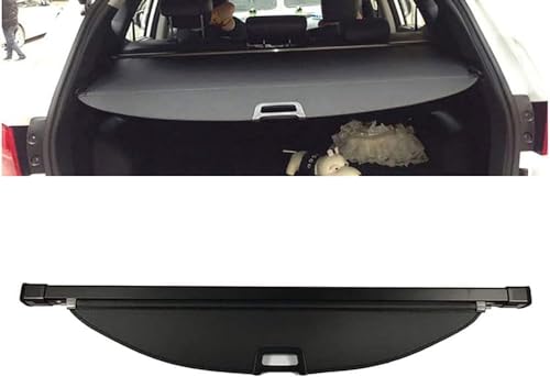 LUMZAG Auto Einziehbare Hintere Kofferraum Hutablage Für Hyundai Santa Fe Sports 2017 2018, Kofferraum Trennwand Vorhang Schattenschutz PrivatsphäRe Vorhang