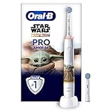 Oral-B Pro Junior Star Wars Elektrische Zahnbürste/Electric Toothbrush für Kinder ab 6 Jahren, 2 Aufsteckbürsten, 360°-Andruckkontrolle, 2 Putzmodi inkl. Sensitiv für Zahnpflege, weiche Borsten, weiß
