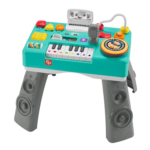 FISHER-PRICE Lernspaß DJ Spieltisch - musikalisches Lernspielzeug mit 3 Klavierspielmodi, US EN SIOC Version , HML43