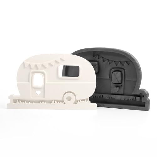 Hochwertige 3D Silikon-Formen Thema „Camping“ zum Gießen von Einschiebe-Dekorationen… (Campingwagen SFE011)