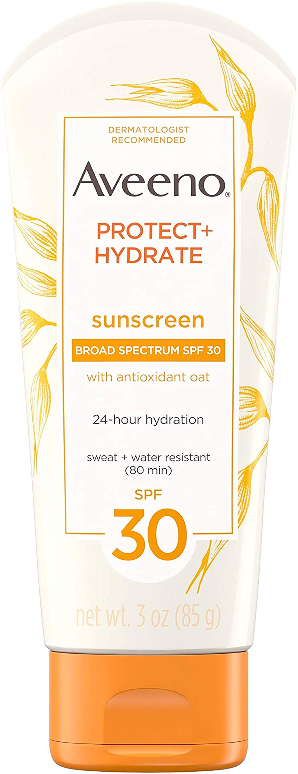 Aveeno Aveeno Protect + Hydrate Sunscreen Lotion with Broad Spectrum Protection SPF 30, Active Naturals Oat, Sweat and Water Resistant Sun Protection, 3 oz