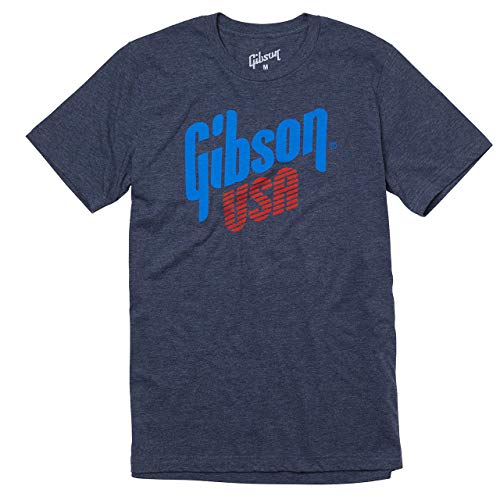Gibson USA Logo Tee, Heather Blue (XL)