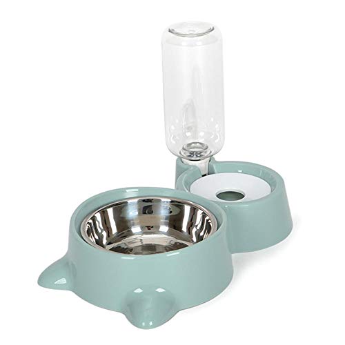 Gulunmun Fressnäpfe Für Hunde Fressnäpfe Für Katzen Universal-Zubehör Trinken Pp Home Automatic Mit Flasche Easy Clean Futternapf Pet Cat Bowl Dual Purpose Water Feeder 2 In 1 @ Blue