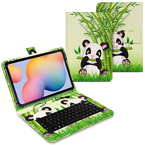 UC-Express Tasche kompatibel für Samsung Galaxy Tab A7 Hülle Keyboard Case Tastatur QWERTZ Standfunktion USB, Farben:Motiv 3