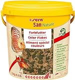 sera San Nature 10 L (2 kg) - Farbfutter aus Flocken mit 10% Krill für die natürliche Farbentwicklung, Flockenfutter fürs Aquarium, Fischfutter mit hoher Futterverwertbarkeit (somit weniger Algen)