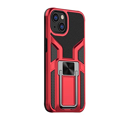 LVCRFT Schutzhülle für iPhone 14/14 Plus/14 Pro/14 Pro Max, ultradünn, PC + TPU, stoßfest, gepanzerte Stoßstange, geeignet für Auto-Magnethalterung, Anti-Fall-Schutzhülle, Rot, 14 Plus 17 cm (6,7