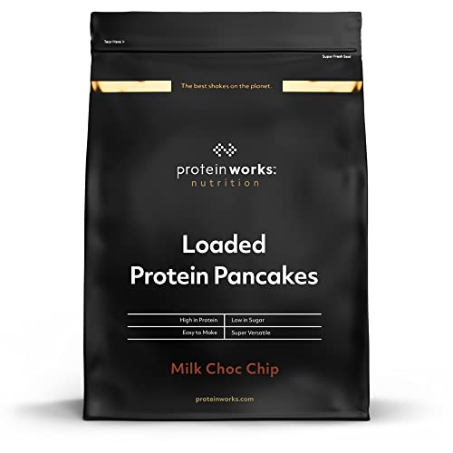 Loaded Protein Pancakes | Milchschokoladen Chip | Proteinreiches Frühstück | Zuckerarmer Snack | Schnell & einfach herzustellen | Protein Works | 1kg