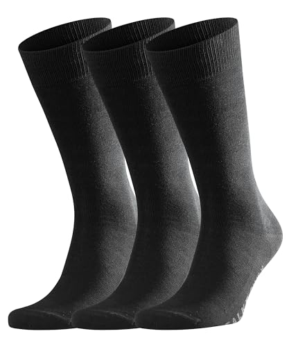 FALKE Herren Family 3-Pack M SO Casusal Socken, Blickdicht, Schwarz (Black 3000), 43-46 (3er Pack)