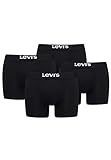 Levi's Solid Herren Boxershorts Unterwäsche aus Bio-Baumwolle im 4er Pack, Farbe:Black, Bekleidungsgröße:XXL
