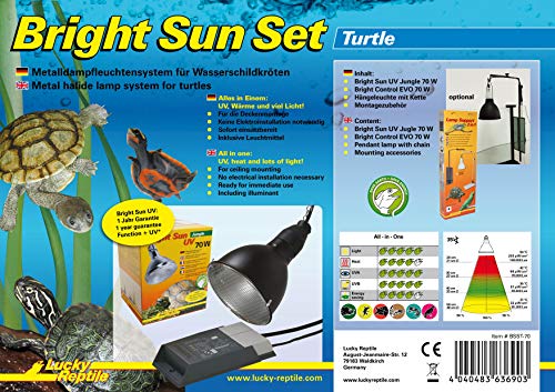 Lucky Reptile BSST-70 Bright Sun Set ,Turtle 70 W, Metalldampflampe inklusive passende Fassung und Vorschaltgerät für Wasserschildkröten