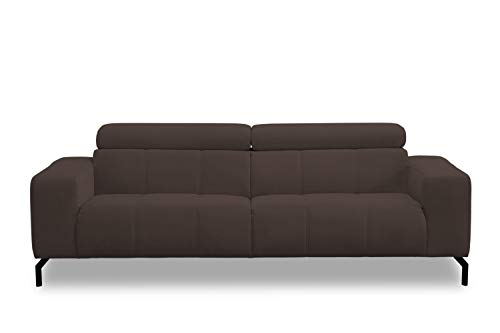 DOMO. collection Cunelli Sofa, 2,5-Sitzer Couch mit Rückenfunktion, Garnitur mit Relaxfunktion, Braun, 238x104x79 cm