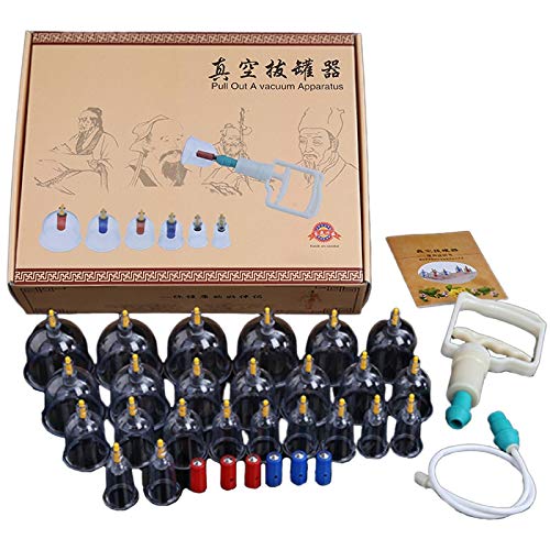 iFutniew 24 StüCke Chinese Biomagnetisches SchröPfen Haus SchröPfen Therapie Set KöRper Entspannung Enge Muskeln Massage Schmerzlinderungs Werkzeug