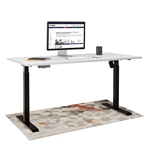 HighDesk SMART Höhenverstellbarer Schreibtisch (Schwarz + Weiß I 160 x 70 cm) - Elektrischer Sitz- & Stehtisch mit Tischplatte - Stehschreibtisch Elektrisch Höhenverstellbar - von Krieg