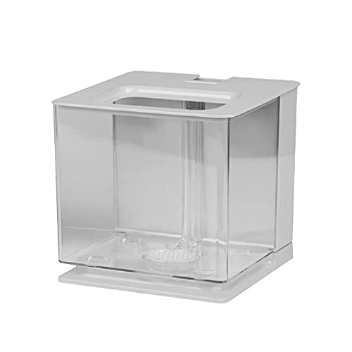 Aquarium/Aquarien Desktop kreative Ask Tank Wohnzimmer klein goldfisch kämpfen Ask Tank frei wasserwechsel Büro Dekoration ornamentale Ask Tank Desktop-Aquarium (Color : Wit)