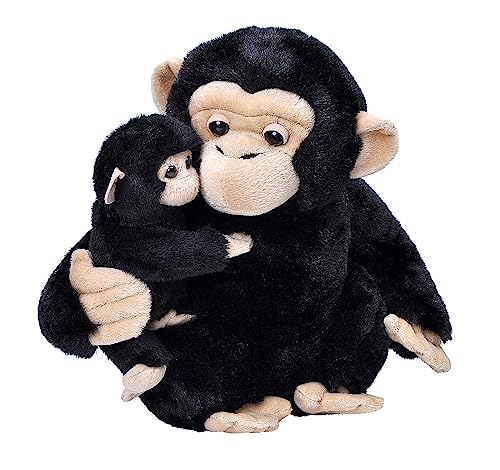 Wild Republic 24091 Mutter und Baby Schimpanse Stofftier 30,5 cm Geschenk für Kinder Plüschtier Füllung ist gesponnen recycelte Wasserflaschen