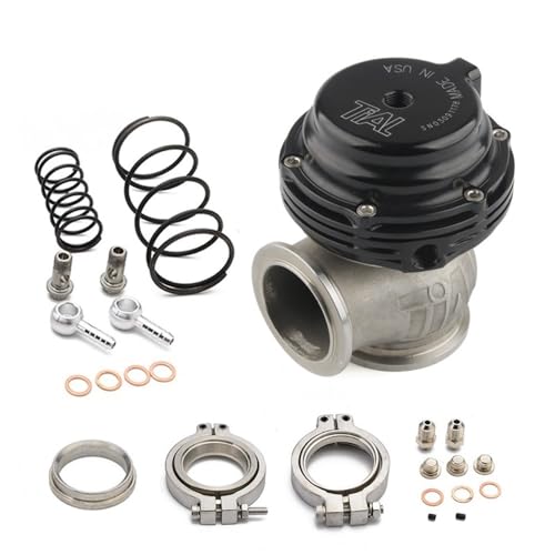 Turbo Blow Off Valve 44 mm Wastegate Top Steel V-Band Externes Wastegate for Supercharge Turbo Manifold Blow Off Ventil (Color : Noir)