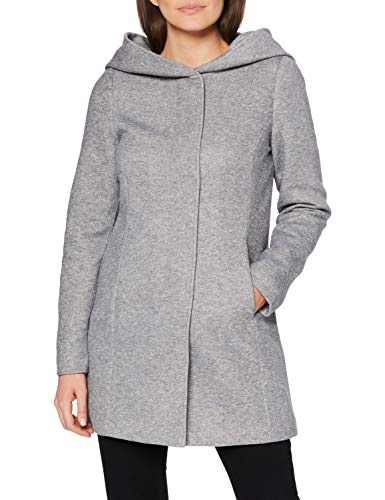 Vero Moda NOS Damen Vmverodona Ls Jacket Noos Mantel, Grau Light Grey Melange, 36 (Herstellergröße: S)