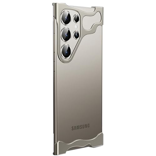 LOXO CASE Hülle für Samsung Galaxy S24 Ultra/S24 Plus/S24, Speziell Geformte Metalleckenpolsterung, Anti-Fall-Handyhülle mit Kameraobjektivschutz,Titanium,S24