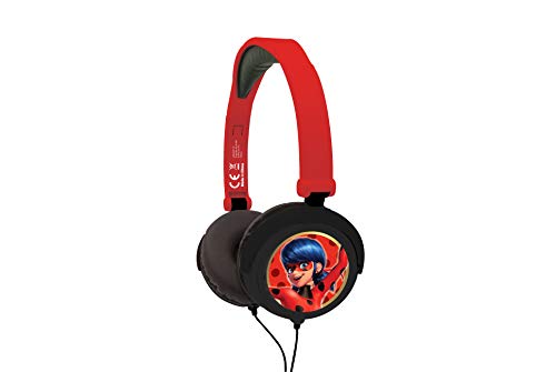 Lexibook, Miraculous Ladybug Cat Noir, Stereo-Audio-Kopfhörer, begrenzte Klangleistung, faltbar und verstellbar, rot, HP015MI