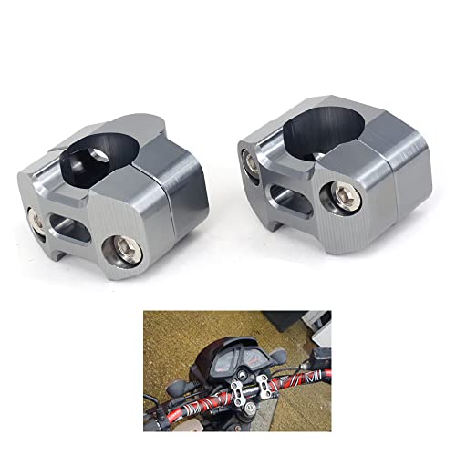 Paar Motorrad 1 1/8"CNC Motorrad Lenker Riser Mount Clamp Adapter 7/8" Austausch 1 1/8"- Titanium