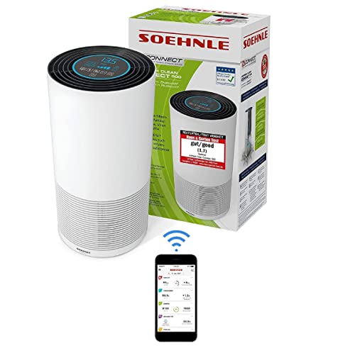 Soehnle Airfresh Clean Connect 500 mit Bluetooth Luftreiniger mit App-Anbindung, Air Purifier reinigt Partikel, Luftreiniger für beste Luftqualität