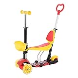 NILS Fun HLB07 4in1 Children's Scooter Black-Yellow-RED