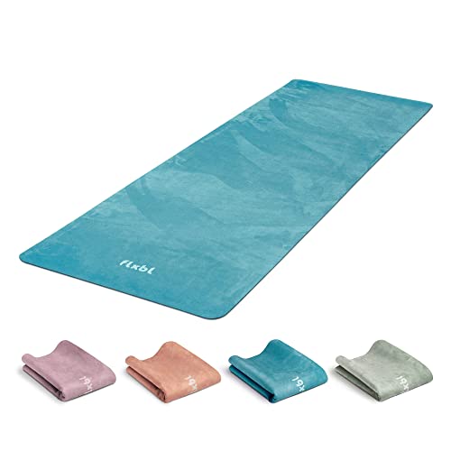 FLXBL Yoga Luxus Yogamatte Rutschfest - Waschbar – Dünn, Leicht und Faltbar für Unterwegs - Nachhaltig und 100% Vegan (Ocean)