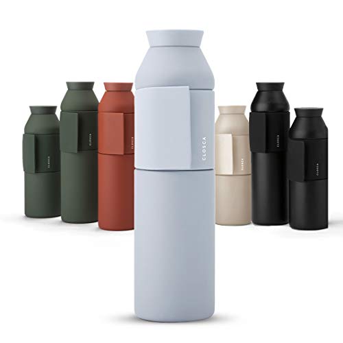 Closca Wasserflasche aus Edelstahl Bottle Wave. Thermosflasche zum Einhängen für Kinder und Erwachsene. BPA-frei (Antartica 600 ml)