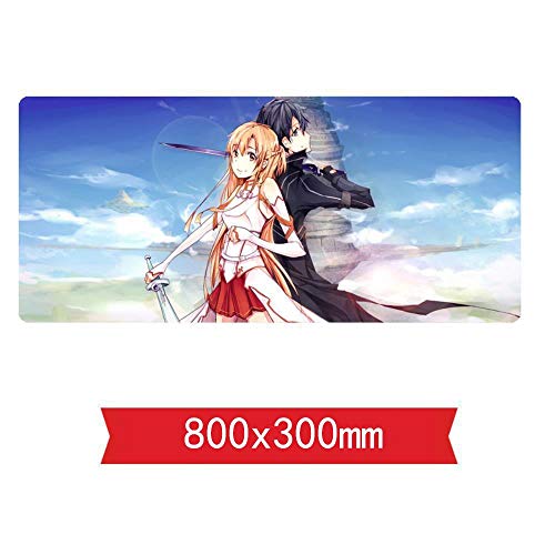 IGIRC Mauspad,Sword Art online Speed Gaming Mouse Pad | XXL Mousepad |800 x 300mm Large Size| 3mm-Thick Base | Perfect Precision and   Speed, A