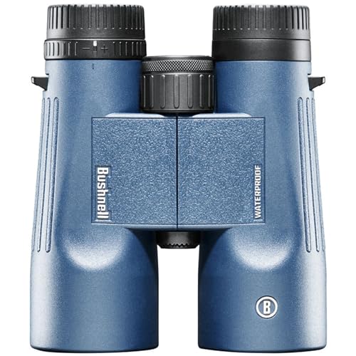 Bushnell Unisex-Erwachsene 150142R, 10 x 42 mm, dunkelblau, Dach, WP/FP, aufdrehbare Augenmuscheln, Box 6 l, Multi, 10x42mm