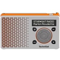 TechniSat Digitradio 1 tragbares DAB Radio mit Akku (DAB+, UKW, FM, Lautsprecher, Kopfhörer-Anschluss, Favoritenspeicher, OLED-Display klein, 1 Watt RMS) silber/orange
