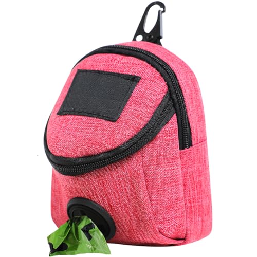 VONCYKI Snack-Tasche für den Außenbereich, Leckerli-Tasche mit integriertem Kotbeutel, Hundetrainingstasche für Reisen, Outdoor-Training (Rose)