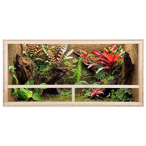 ECOZONE Holz Terrarium mit Seitenbelüftung 120 x 50 x 50cm- Holzterrarium aus OSB Platten - für Schlangen, Reptilien & Amphibien