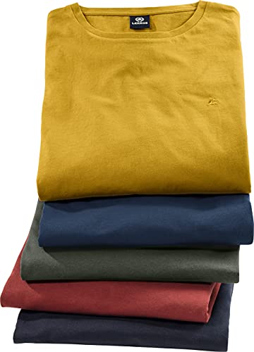 LERROS 5er Pack T-Shirts Langarm, Herren T-Shirt Set in 5 lässigen Farben, 100% Reine Baumwolle, hautsympathische Oberbekleidung für Männer, ideal für Freizeit & Beruf, Gr. M - 3XL