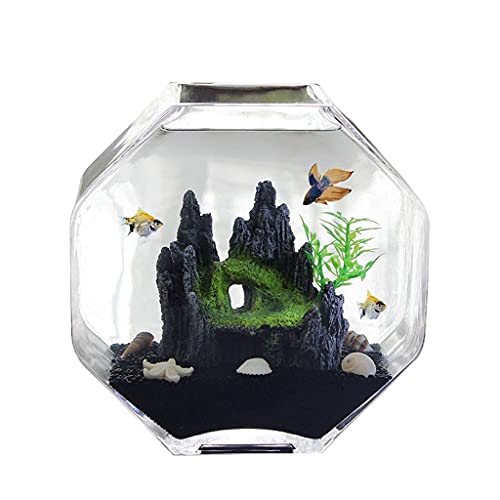 Fischschalen, kreatives Glas, transparent, für Büro, Zuhause, Desktop, kleine Aquarien, Ornamente, Goldfische, Zierfische, Desktop-Aquarien