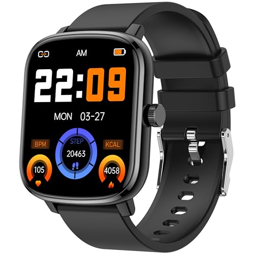 KALINCO Smartwatch, 1.69 Zoll mit Bildschirm teilen, Fitnesstracker mit Blutdruckmessung/Herzfrequenz/Schlafmonitor/Sportuhr 110+Sportmodi IP67 Wasserdicht Schrittzähler für Damen Herren