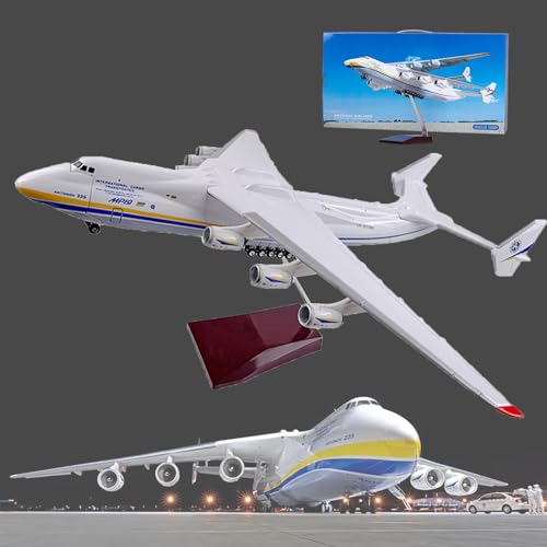 1:200 An-225 Antonov Modellflugzeug, Kunstharz, Flugzeugmodell, Ukraine, Bemalter Mriya-Transporter, Zu Öffnende Kabine, Druckguss-Modellflugzeug for Sammlung, Festival, Geschenk (16,5 Zoll)