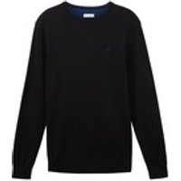 TOM TAILOR für Männer Pullover & Strickjacken Schlichter Strickpullover Black, XXL