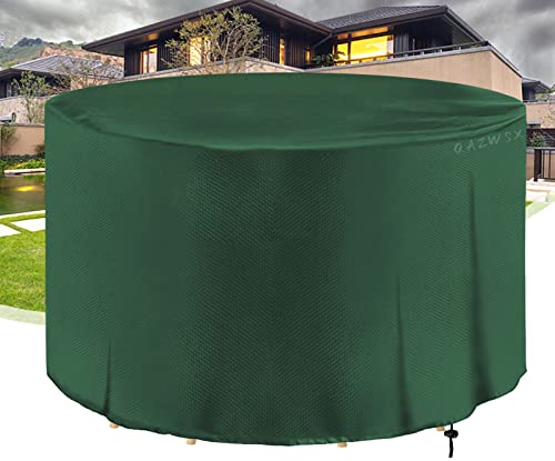 Gartenmöbel Abdeckung,Rund 420D Oxford Gewebe Schutzhülle Gartentisch Alle Größen,Abdeckhaube Sitzgarnituren Wasserdicht Winddicht Staubfest Anti-UV,für Patio- Green|| 180x150cm(71"Øx59"H)