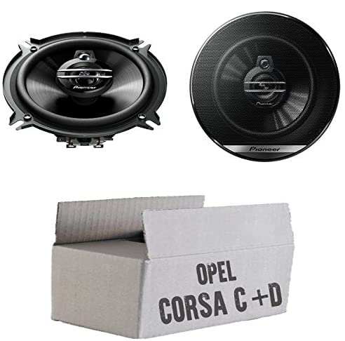 Opel Corsa C + D Tür hinten - Lautsprecher Boxen Pioneer TS-G1330F - 13cm 3-Wege 130mm Triaxe 250W Auto Einbausatz - Einbauset