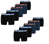 HEAD Basic Boxer Shorts Herren Unterwäsche Unterhose 10 er Pack,Black/Blue L