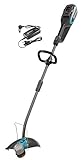 Gardena Set PowerCut Li-40/30 Akku-Trimmer: Rasentrimmer mit 300 mm Schnittkreis, langlebiger Schneidfaden, hohe Akkulaufzeit, integr. Pflanzenschutzbügel, teilbarer Stiel, Akku & Ladegerät (9827-20)