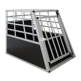 Sam´s Pet Aluminium Hundetransportbox Größe L schwarz/Silber| Alu Auto Transportbox mittlere Hunde | Hundebox für Pkw Kofferraum