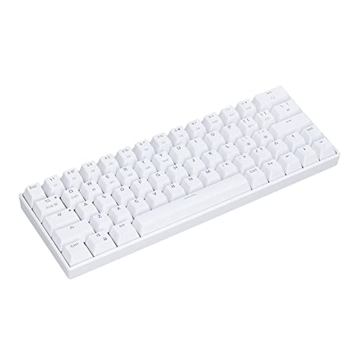Topiky Mechanische Tastatur, 64 RGB-Tasten, Ergonomisch, 1800 MAh, Wiederaufladbare Tastatur, Kabellose 2,4 G//Typ-C-Schreibmaschine mit Kabel, für für für OS X (Blauer Schalter)