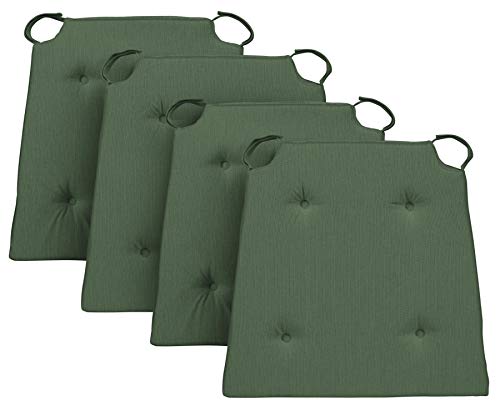 Traumnacht Stuhlkissen Basic 4er Set, mit einem Baumwollbezug, 40 x 42 x 4 cm, grün