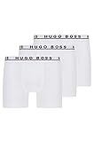 BOSS Hugo Herren Boxershorts Unterhosen Boxer Brief 50325404 3er Pack (M, White (-100))