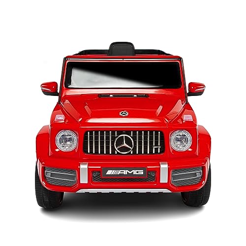 Babycar Mercedes G63 Sportversion AMG (rot) Elektroauto für Kinder Offiziell mit Lizenz 12 Volt Batterie mit Fernbedienung 2,4 GHz Türen mit MP3