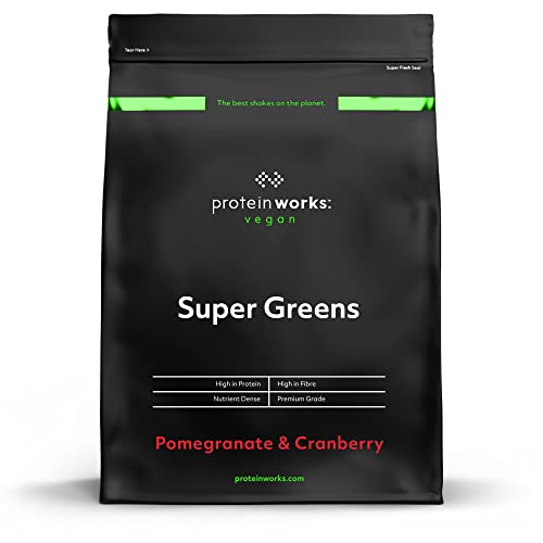Super Greens / GRANATAPFEL & CRANBERRY / von THE PROTEIN WORKS / 500g / Dieser superstarke Shake ist deine grüne Vitaminbombe.
