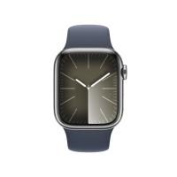 Apple Watch Series 9 (GPS + Cellular) 45mm Edelstahlgehäuse silber, Sportband...