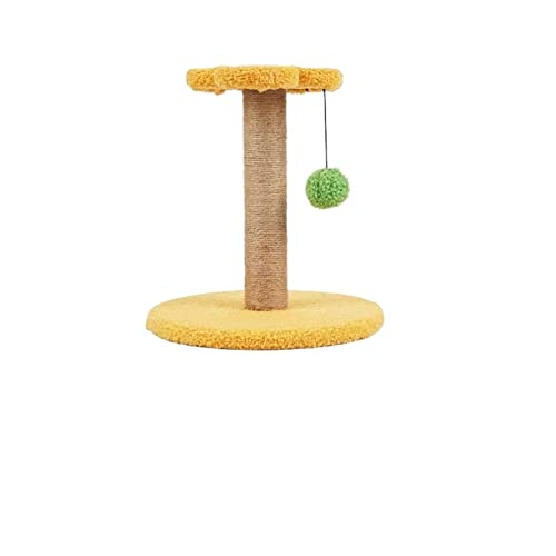 Kratzbaum für große Katzen, Heimtierbedarf, niedlicher vertikaler Obstkatzen-Kletterrahmen, Katzenspielzeug, Katze mit Nullsäule (Größe: A, kleine gelbe Blume) Vision